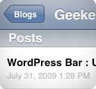 Liste Articles WordPress iPhone